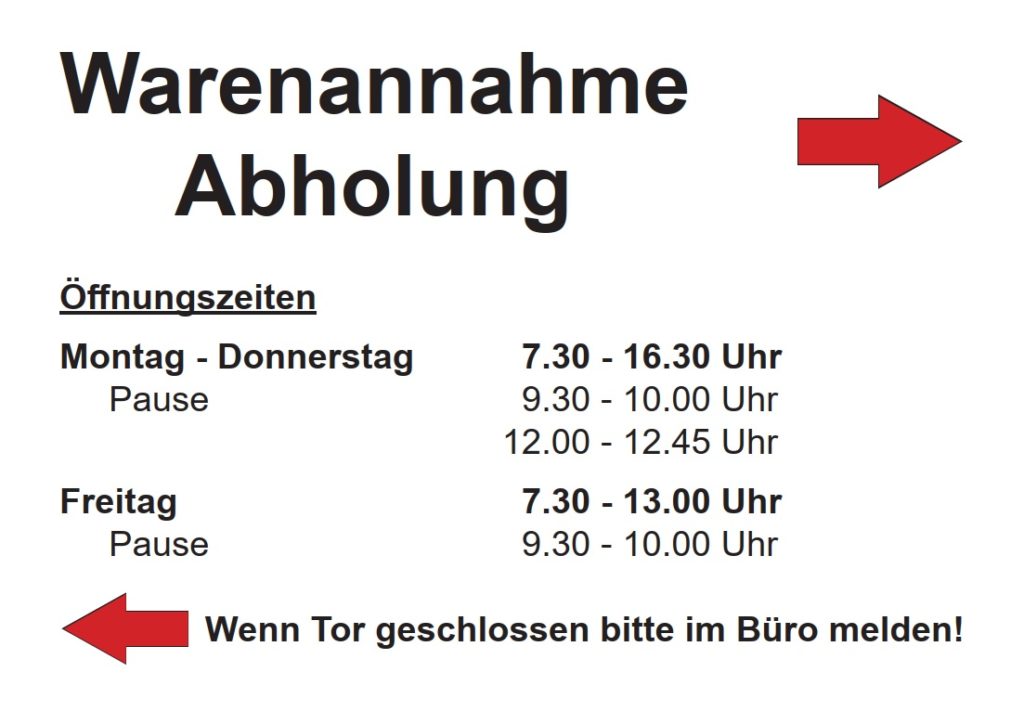 Neue Öffnungszeiten ab 01.09.2025